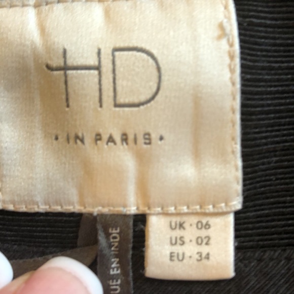 Anthro HD In Paris Campanula Black Silk Blend Floral Embroidered mini skirt sz2 - Picture 10 of 11